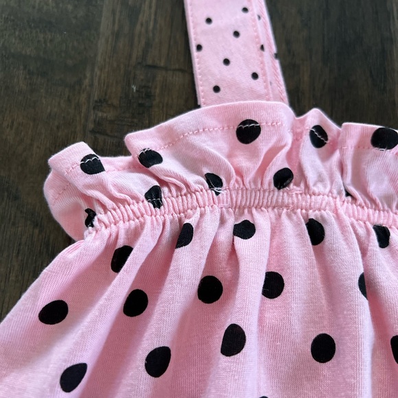 Zara Girls Pink Cotton Retro Polka Dots Top Size 9 - Picture 5 of 11